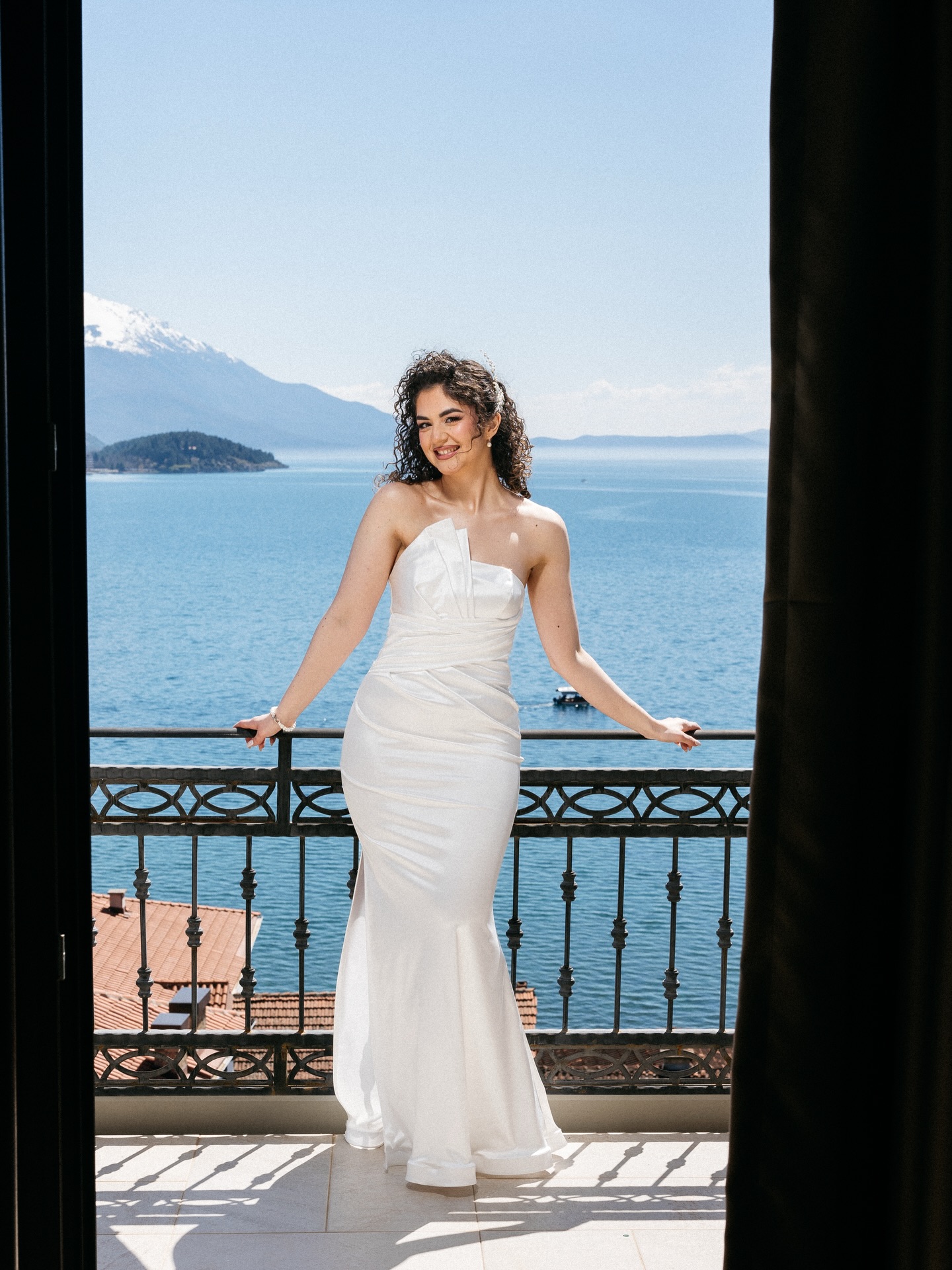 Bride overlooking Lake Ohrid